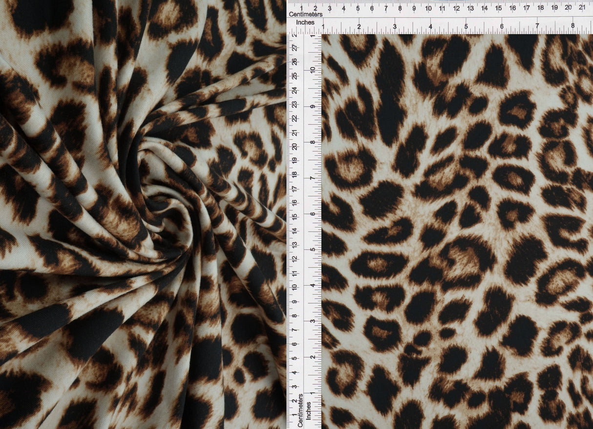 Animal Print Brushed DTY Knit Fabric