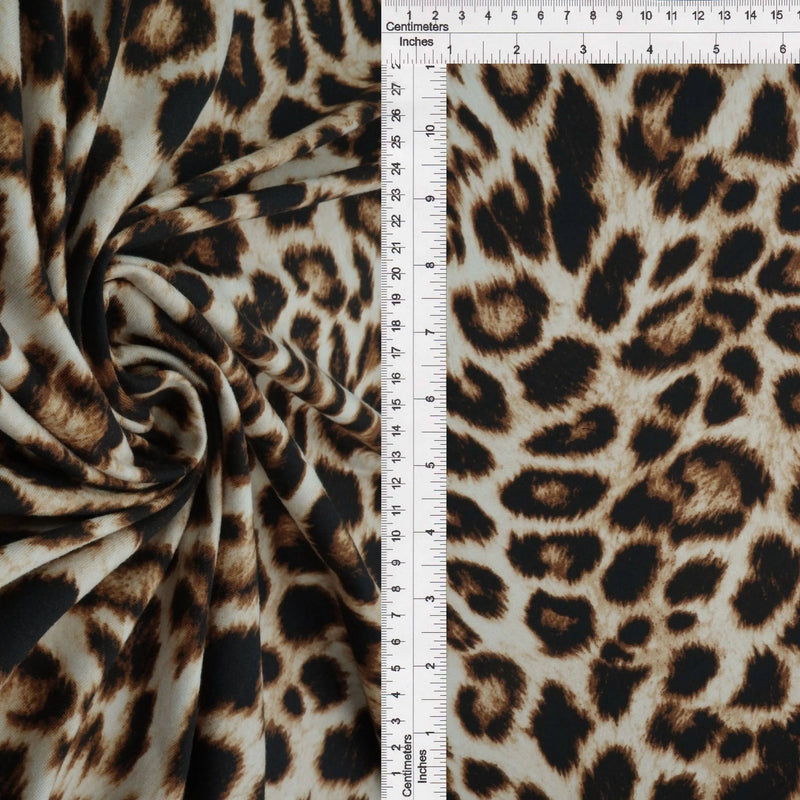 1 Yard DTY Brushed Animal Print Fabric Soft Cheetah Leopard Stretch Knit 58/60 Inch Width