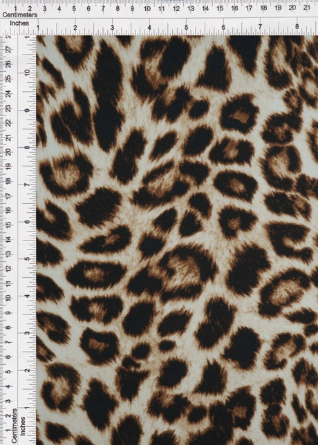 1 yarda de tela de punto DTY cepillada con estampado animal, suave, elástica, ancho 58/60 pulgadas