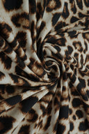1 yarda de tela DTY cepillada con estampado animal guepardo leopardo, punto elástico suave 58/60” de ancho