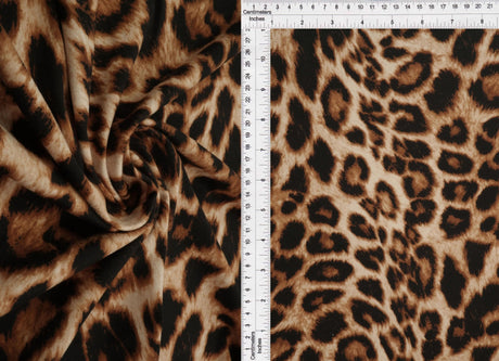 1 yarda de tela de punto DTY cepillada con estampado animal, ligera, poliéster spandex, 58/60 pulgadas de ancho para costura