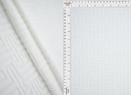 1 Yard Geometric Towel Jacquard Knit Fabric 58/59 Inch Wide Plush Heavyweight Textured Material for Robes & Home Décor