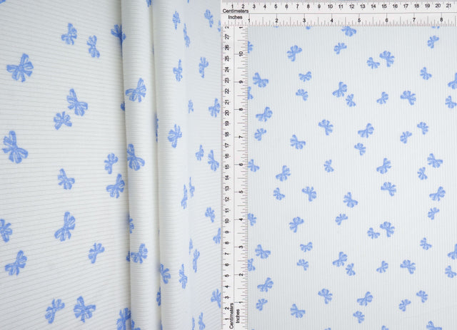 Bow Print Rib Knit Fabric