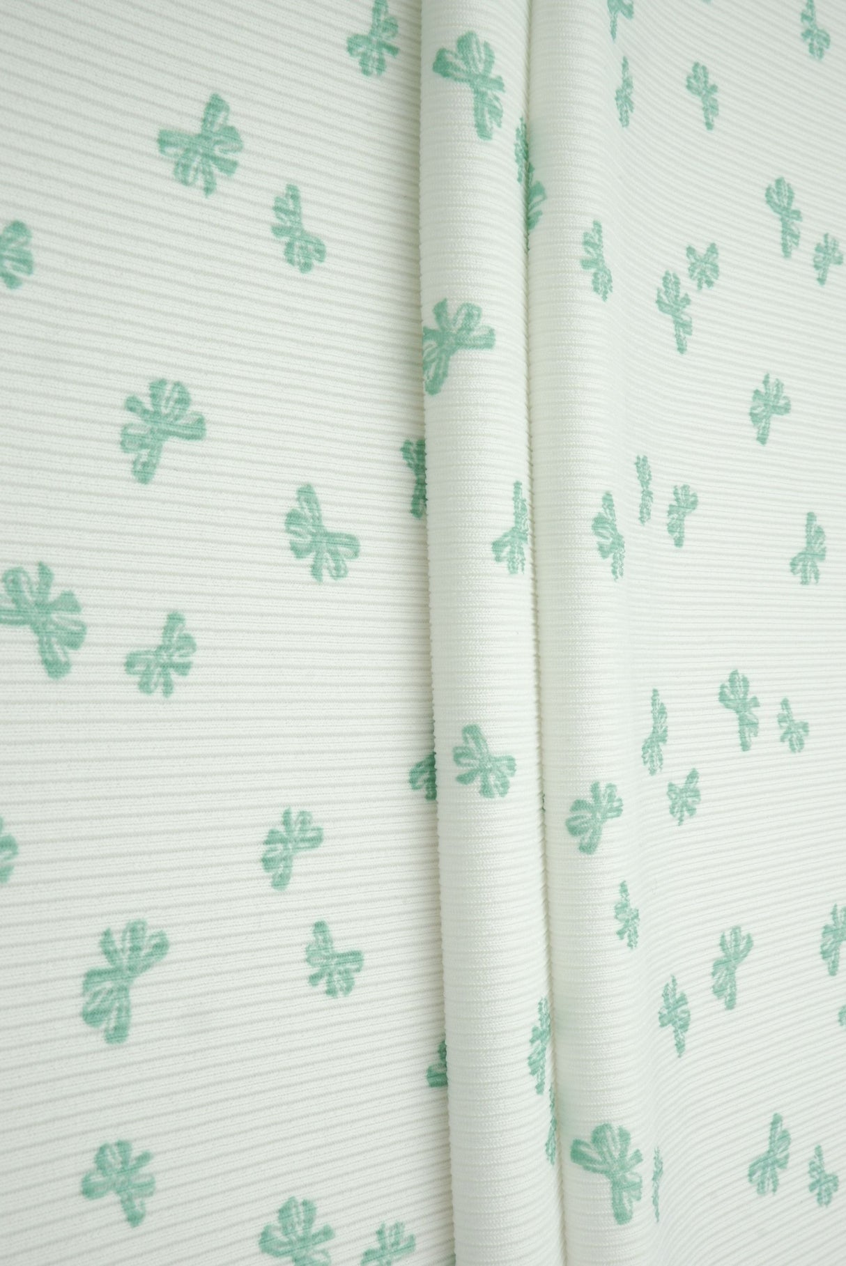 Bow Print Rib Knit Fabric