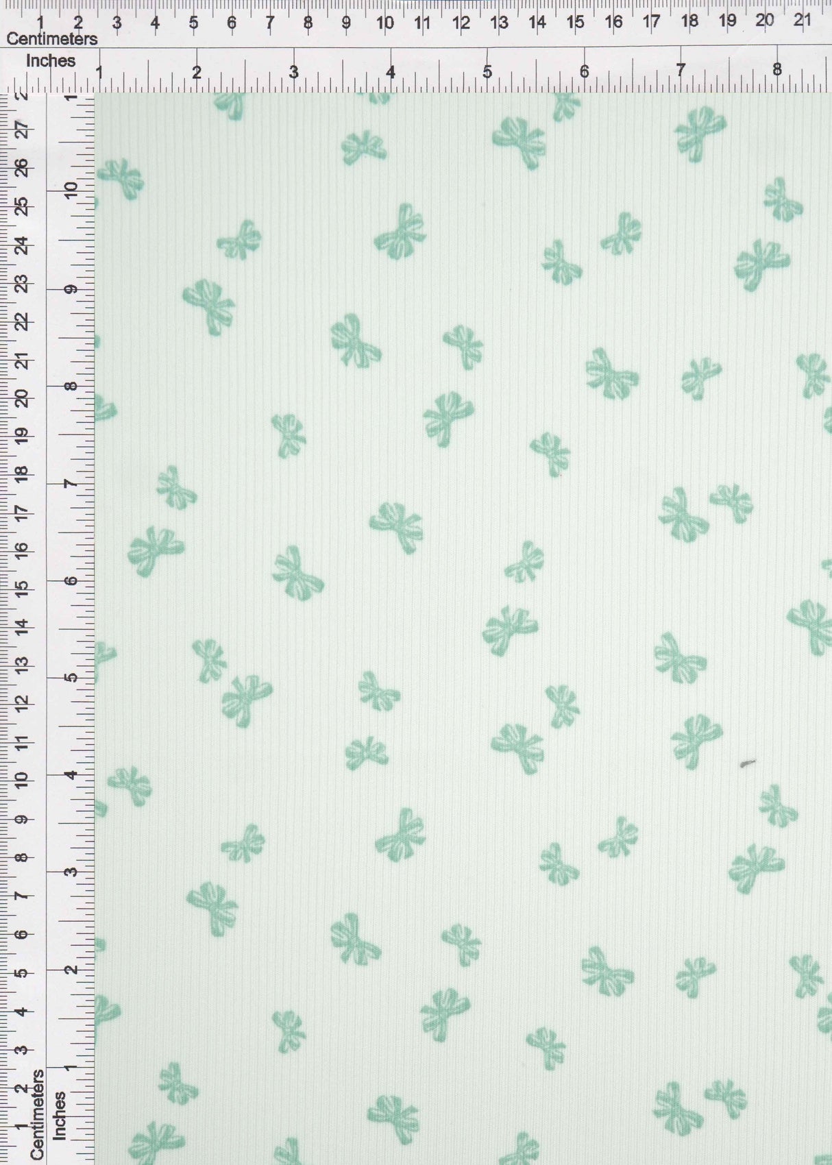 Bow Print Rib Knit Fabric
