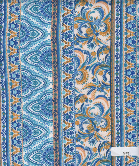 1 Yard Boho Print DTY Brushed Knit Fabric Soft Stretch Polyester Spandex 58 Inch Wide