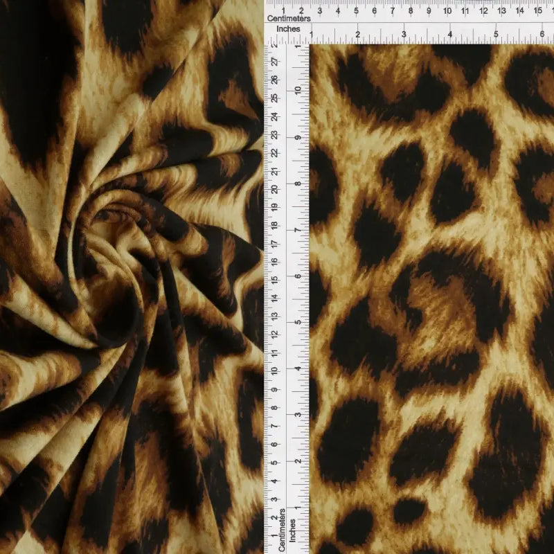 1 Yard Animal Print DTY Brushed Knit Fabric Soft Lightweight Stretch Polyester Spandex 58/60 Inch Wide