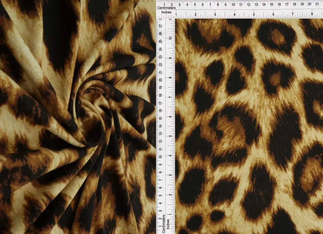 1 Yard Animal Print DTY Brushed Knit Fabric Soft Lightweight Stretch Polyester Spandex 58 Inch