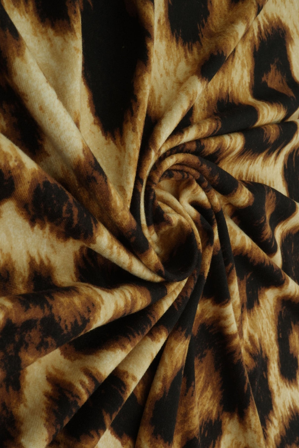 Animal Print DTY Knit Fabric Brown