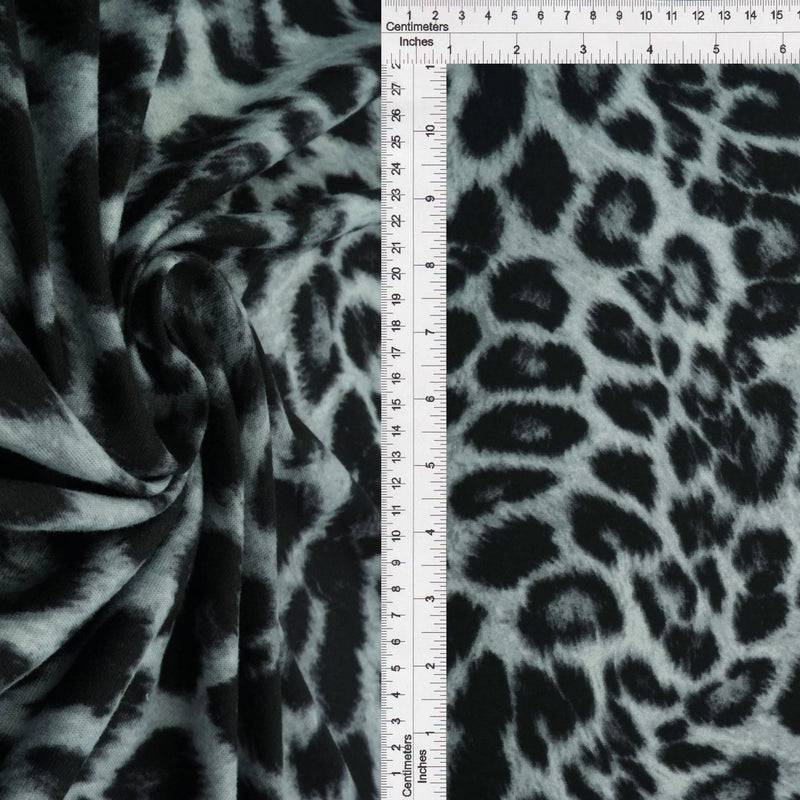 1 Yard DTY Brushed Animal Print Knit Fabric, 58/60'' Wide Polyester Spandex Blend