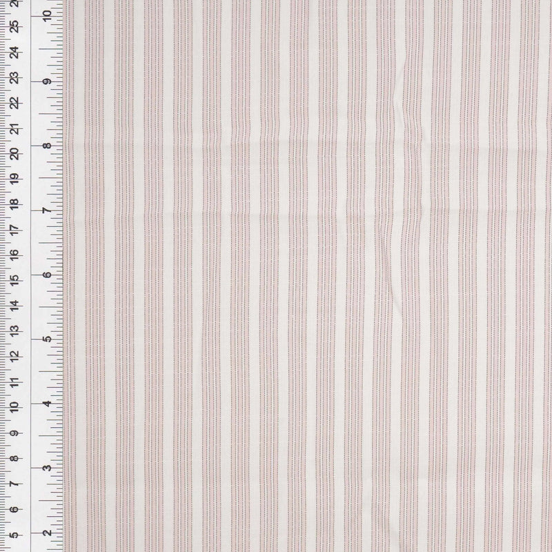 Triple Stripe Poplin Woven Fabric Poly Rayon Blend, 57/58" Wide