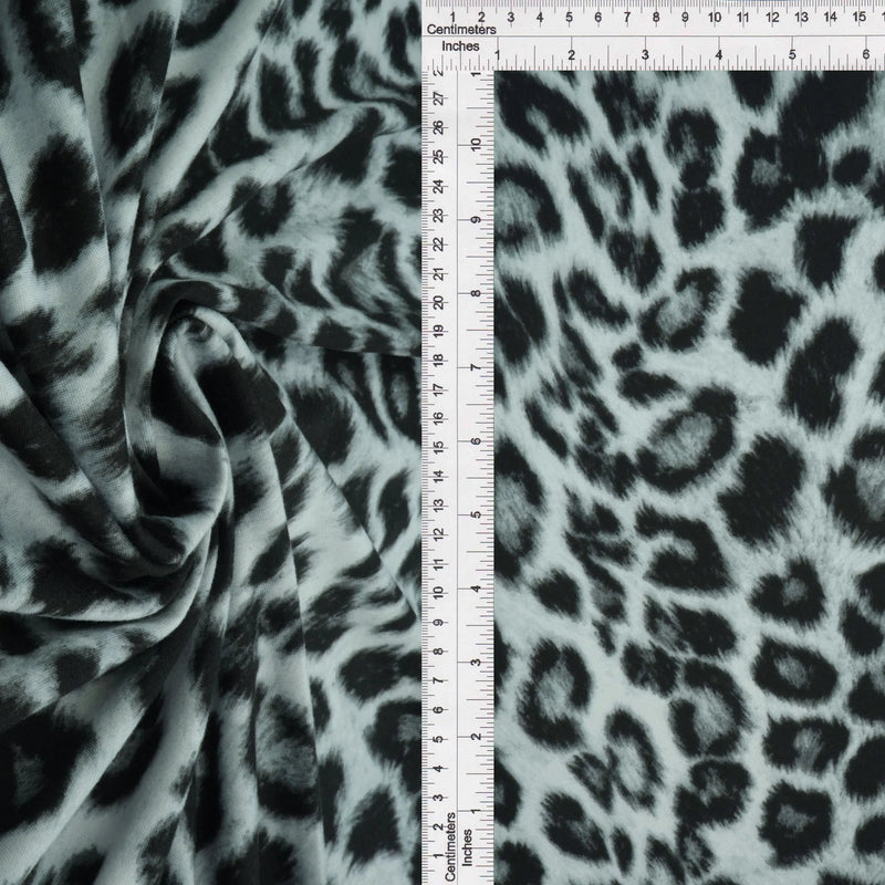 Animal Print Brushed DTY Knit Silver