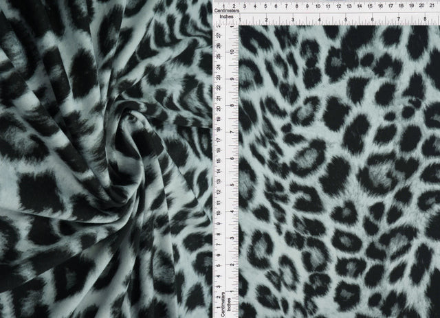 Animal Print Brushed DTY Knit Silver