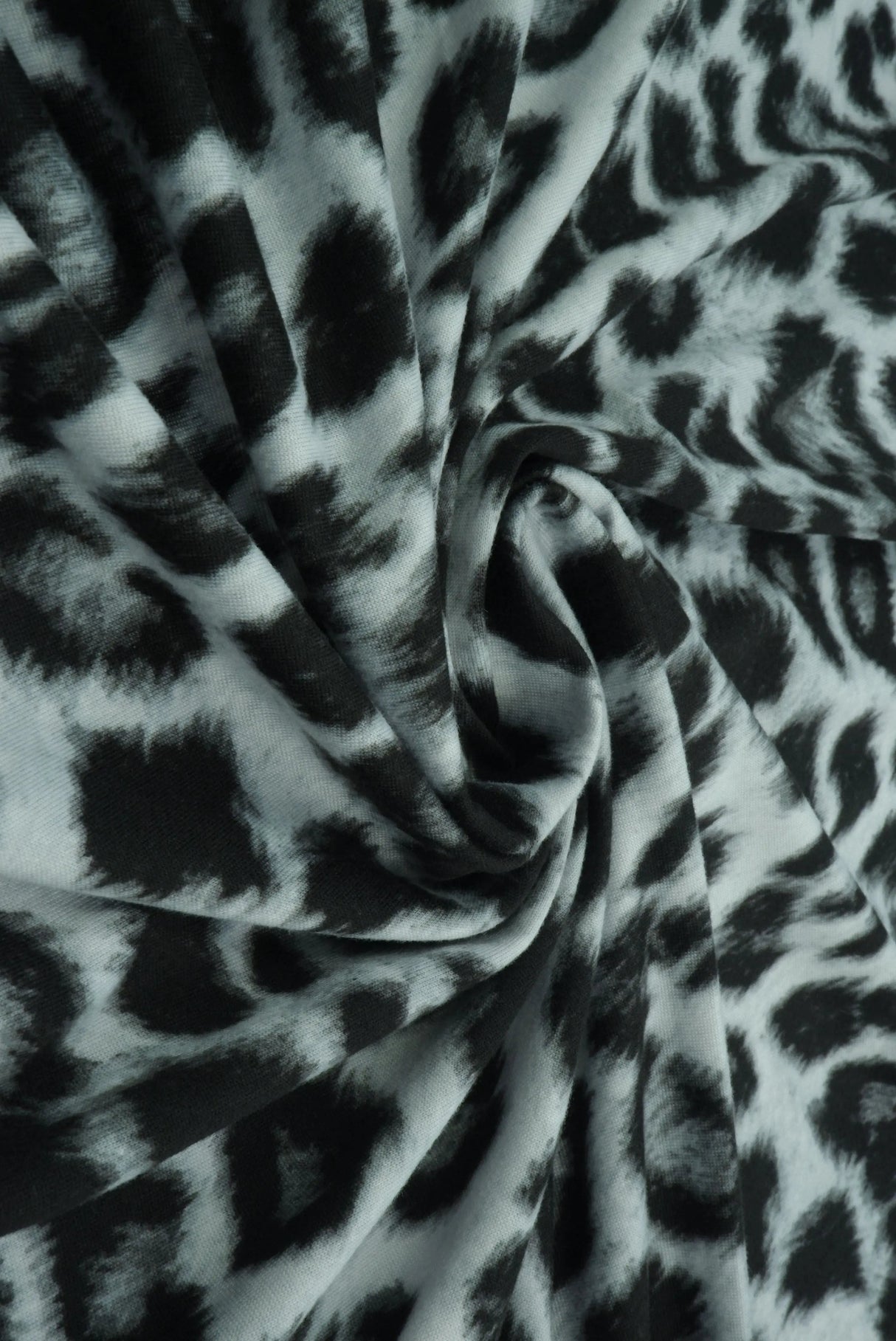 Animal Print Brushed DTY Knit Silver