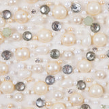 Fancy Beaded Tulle - Champagne and Mint