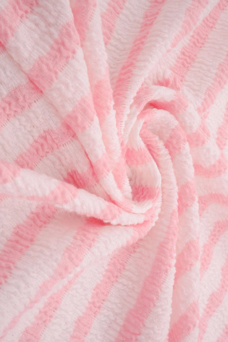 1 Yard Bubble Jacquard Stripe Fabric Stretch Polyester Spandex 54/55 Inches Wide