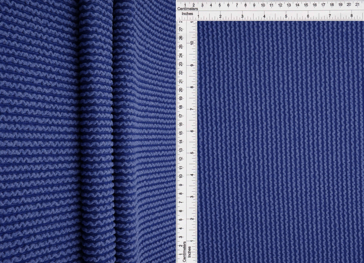 Jacquard Double Knit Rib Stretch Fabric