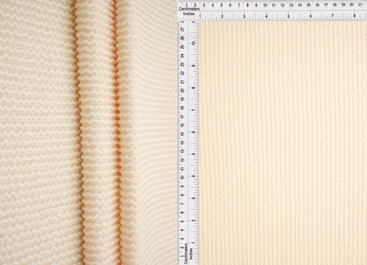 Jacquard Double Knit Rib Stretch Fabric