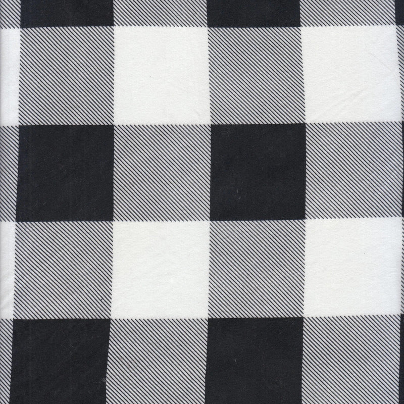 1 Yard DTY Brushed Buffalo Plaid Fabric Soft Polyester Spandex Blend 58/60 Inch Width
