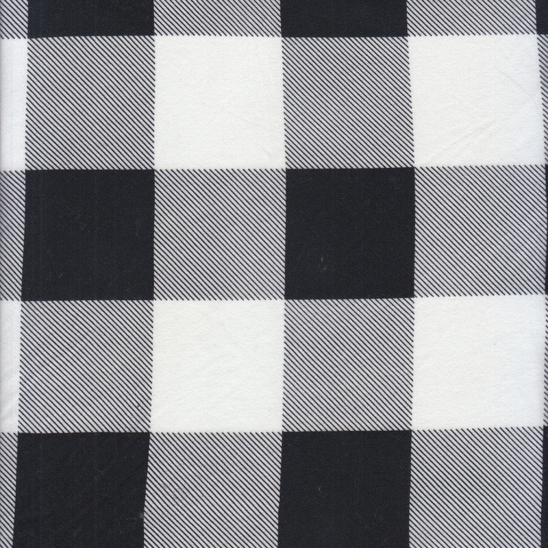 Buffalo Plaid Brushed Knit Fabric
