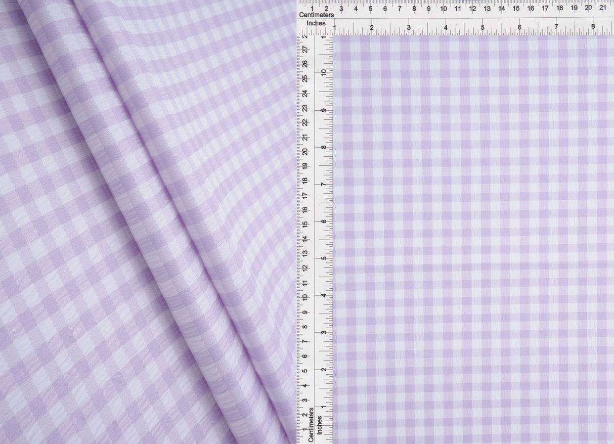 Gingham Plaid Stretch Woven Fabric