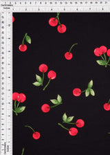 Cherry Print DTY Brushed Knit Fabric