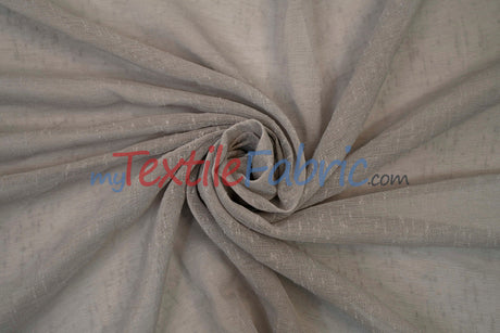 Swiss Sheer Sheer Polyester Fabric - Linen-Look Sheer Drapery, 130" Wide, White (1 Yard)