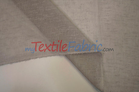 Swiss Sheer Sheer Polyester Fabric - Linen-Look Sheer Drapery, 130" Wide, White (1 Yard)