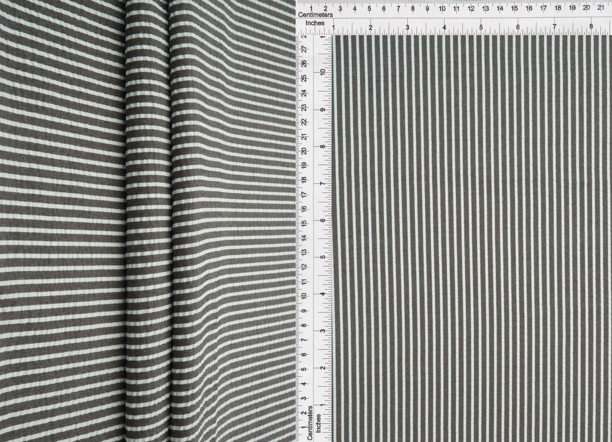 1 Yard Seersucker Stripe Fabric, 58/59? Wide Polyester Rayon Blend