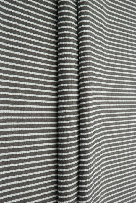 1 yarda de tela de rayas seersucker, ancho 58/59'', mezcla de poliéster y rayón