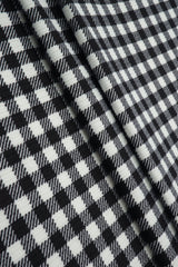 Gingham Print Rib Knit Fabric