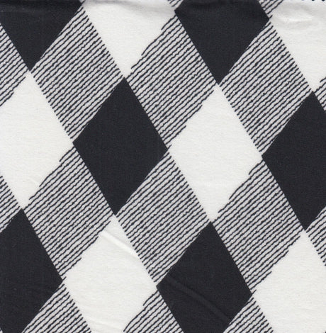 Checkered Brushed Knit Fabric Black
