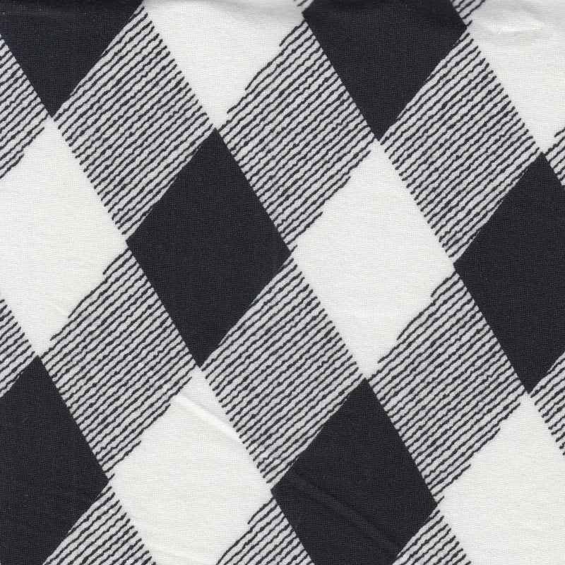 Checkered Brushed DTY Knit Fabric Soft Stretch Material 58/60" Wide