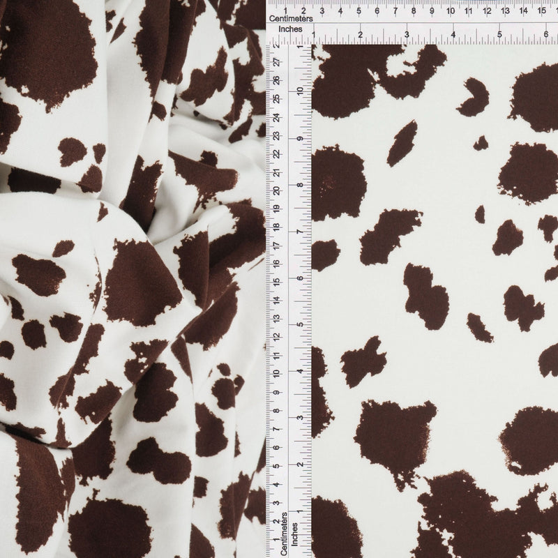 Cow Print Brushed DTY Knit Fabric