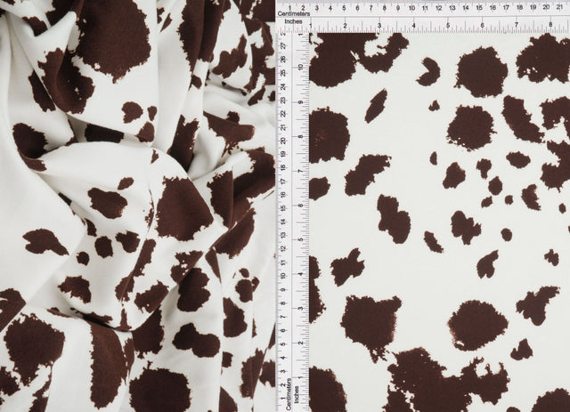 Cow Print Brushed DTY Knit Fabric