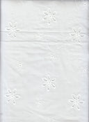 Embroidered Floral Cotton Lawn Eyelet Fabric Ivory