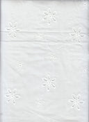 1 yarda de tela de algodón lawn con bordado floral y ojales, ancho 58/59'', 100% algodón