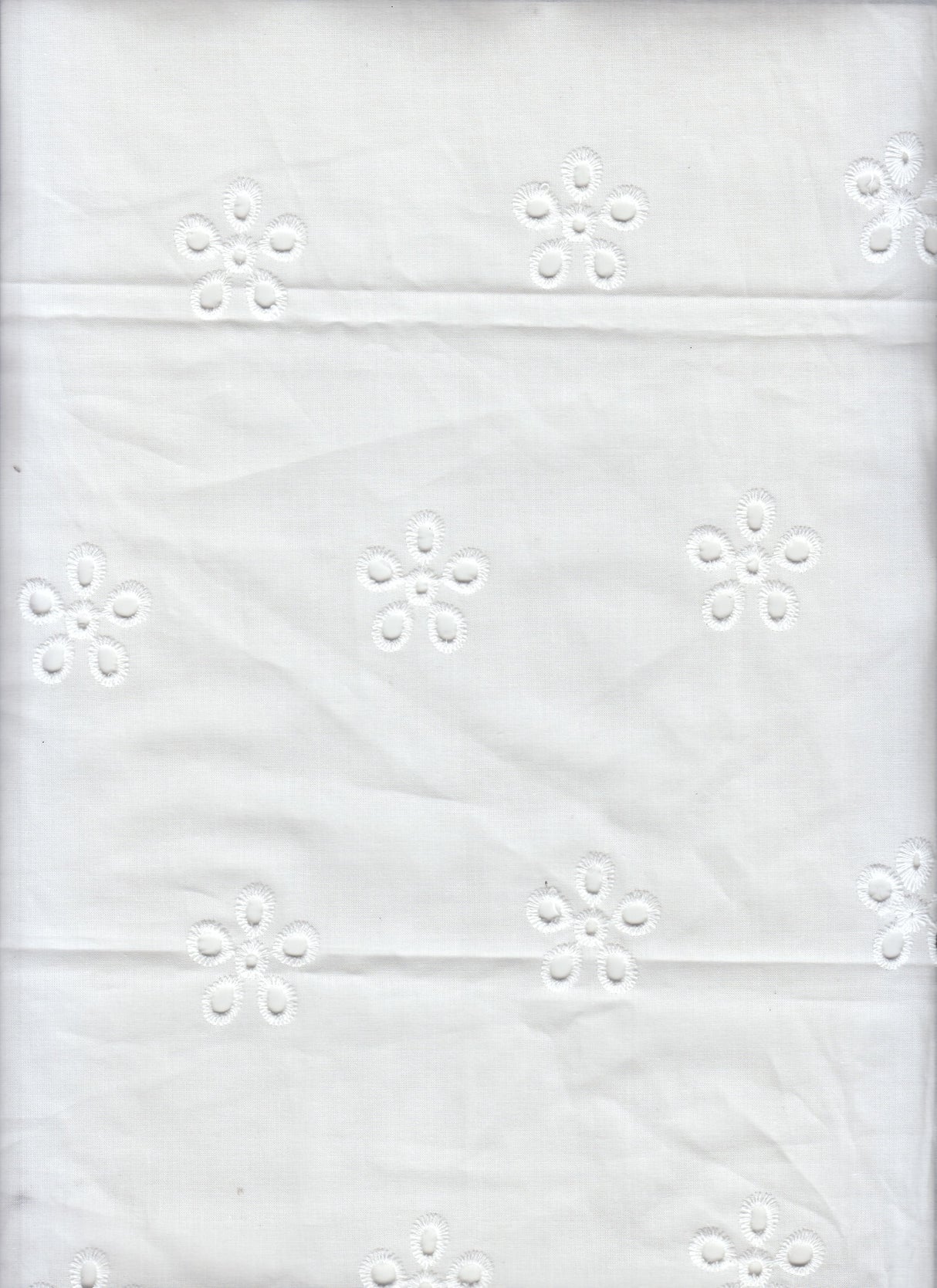 Embroidered Floral Cotton Lawn Eyelet Ivory