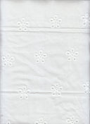 1 yarda de tela de algodón lawn con bordado floral y ojales, ancho 58/59'', 100% algodón