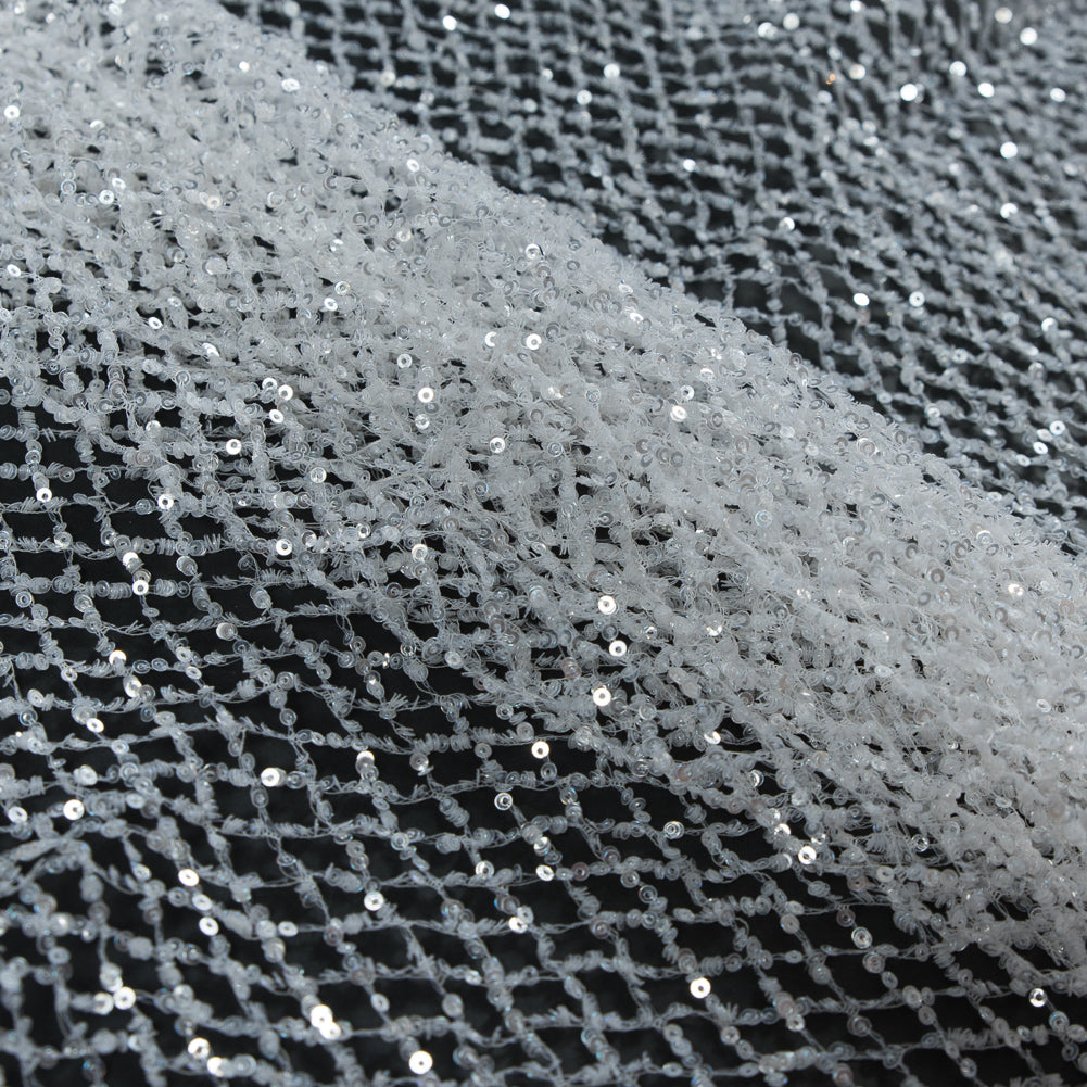 Fancy Sequined Netting - Off-White