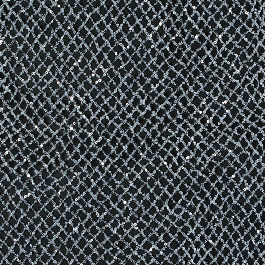 Fancy Sequined Netting - Off-White