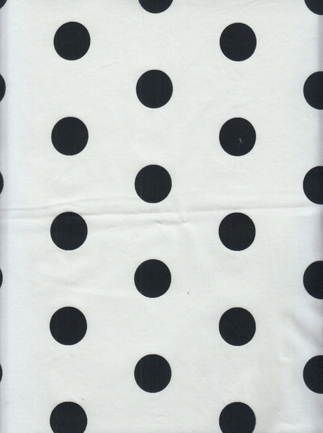 1 Yard Stretch Poplin Big Dot Print Fabric, 57/58? Wide Cotton Spandex Blend