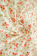 Floral Stretch Poplin Pink Hot