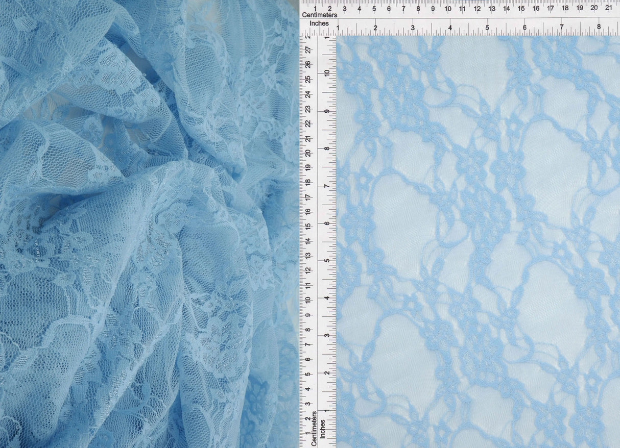 Floral Lace Fabric 92 Nylon 8 Spandex Soft Stretch Lightweight 58/60 Inches Wide