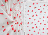 Strawberry Print Pointelle Knit Fabric