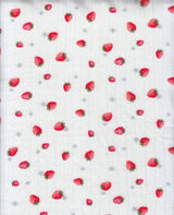 Strawberry Print Pointelle Knit Fabric