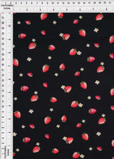 Strawberry Print Stretch Poplin Fabric