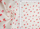 Strawberry Print Stretch Poplin Fabric