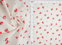 1 yarda de tela popelina stretch con estampado de fresas, ancho 57/58'', mezcla de algodón y spandex