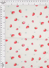 Strawberry Print Stretch Poplin Fabric